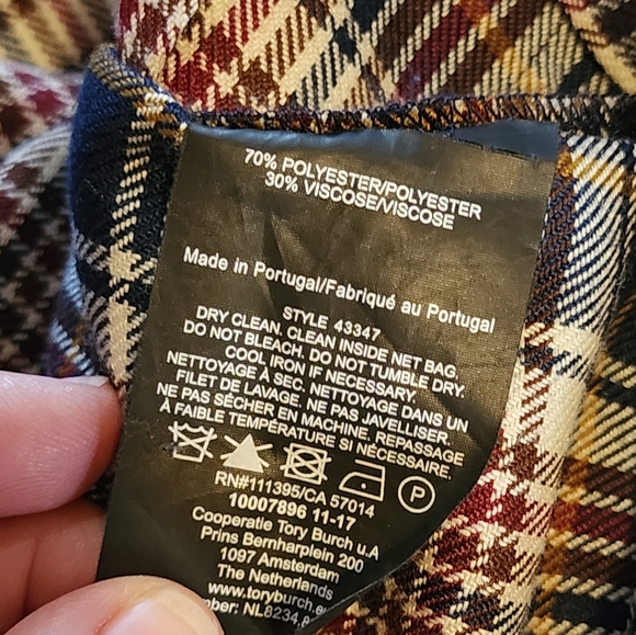 Tory Burch Plaid A-Line Skirt Size 14 Gold Chain Logo Preppy Academia Fall - Picture 11 of 11